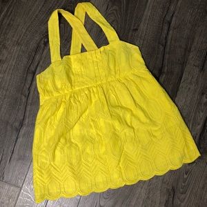 Diane von Furstenberg yellow eyelet top